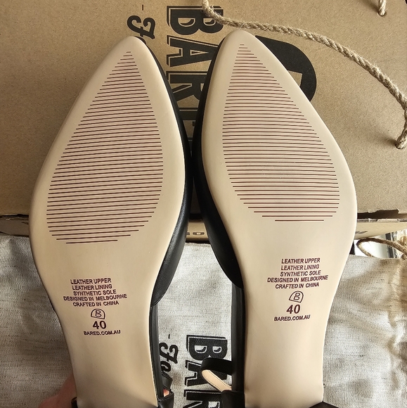 Bared Footwear Griffon Black Leather Heel, size 40, NIB - Picture 7 of 10